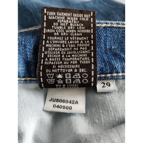 7 For All Mankind Women's Medium Wash Crop Roxanne Blue Denim Jeans Size 29 - Picture 9 of 13